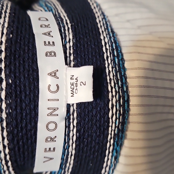 Veronica Beard Carroll Tweed Blue Striped Double-Breasted Blazer - Picture 11 of 12